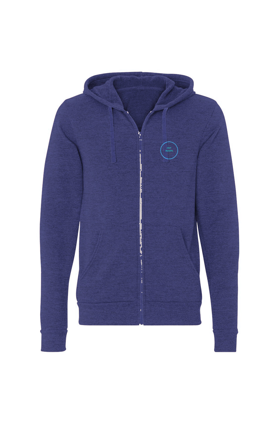 24/7 HOOPS - Triblend Full-Zip Hoodie - Blue